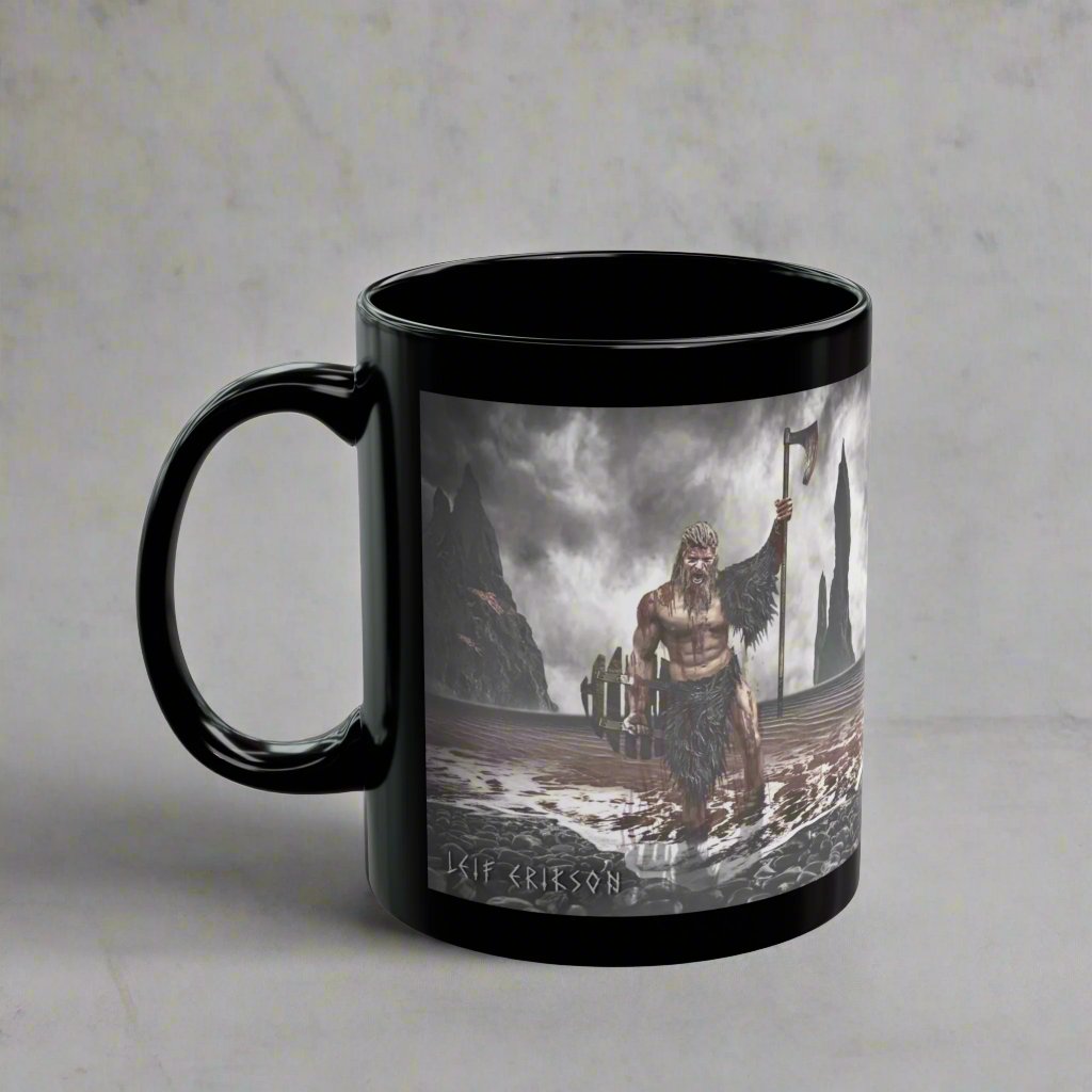 Leif Erikson - Black Mug - 11oz/330ml & 15oz/440ml