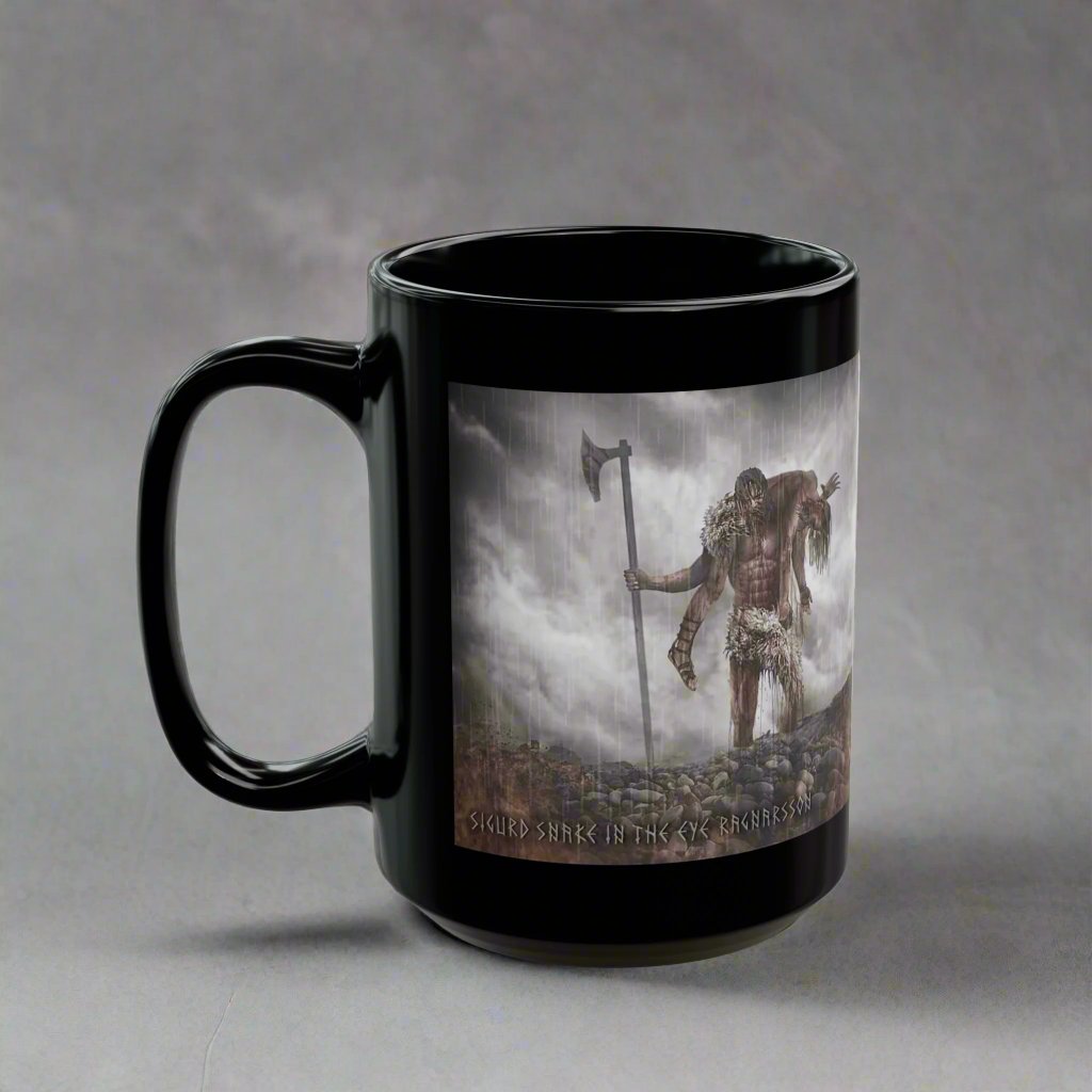 Sigurd Snake in The Eye Ragnarsson - Black Mug - 11oz/330ml & 15oz/440ml