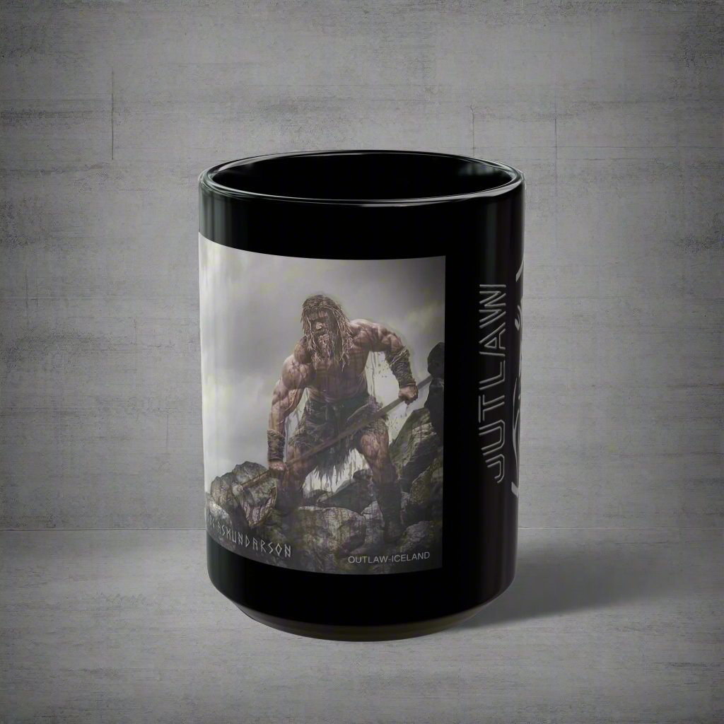 Grettir The Strong Asmundarson - Black Mug - 11oz/330ml & 15oz/440ml