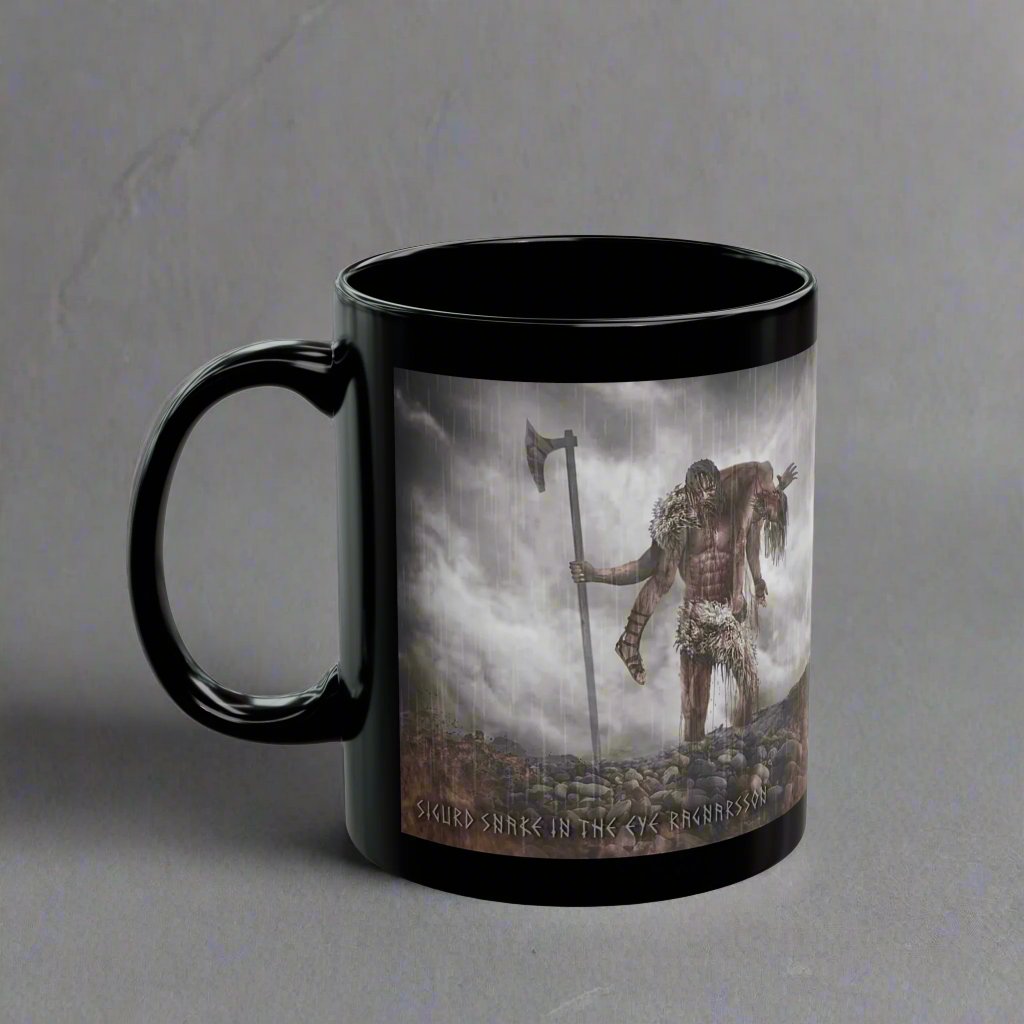 Sigurd Snake in The Eye Ragnarsson - Black Mug - 11oz/330ml & 15oz/440ml