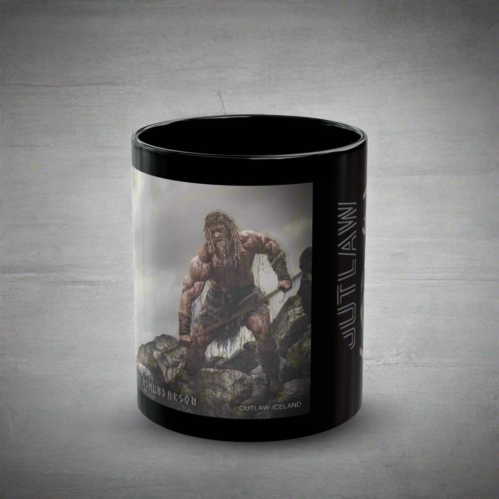 Grettir The Strong Asmundarson - Black Mug - 11oz/330ml & 15oz/440ml