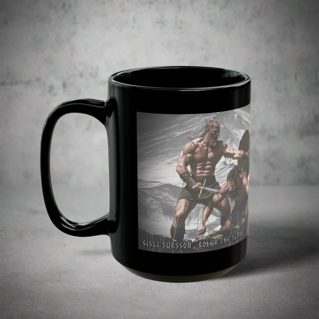 Gisli Sursson & Kolur The Slave - Black Mug - 11oz/330ml & 15oz/440ml