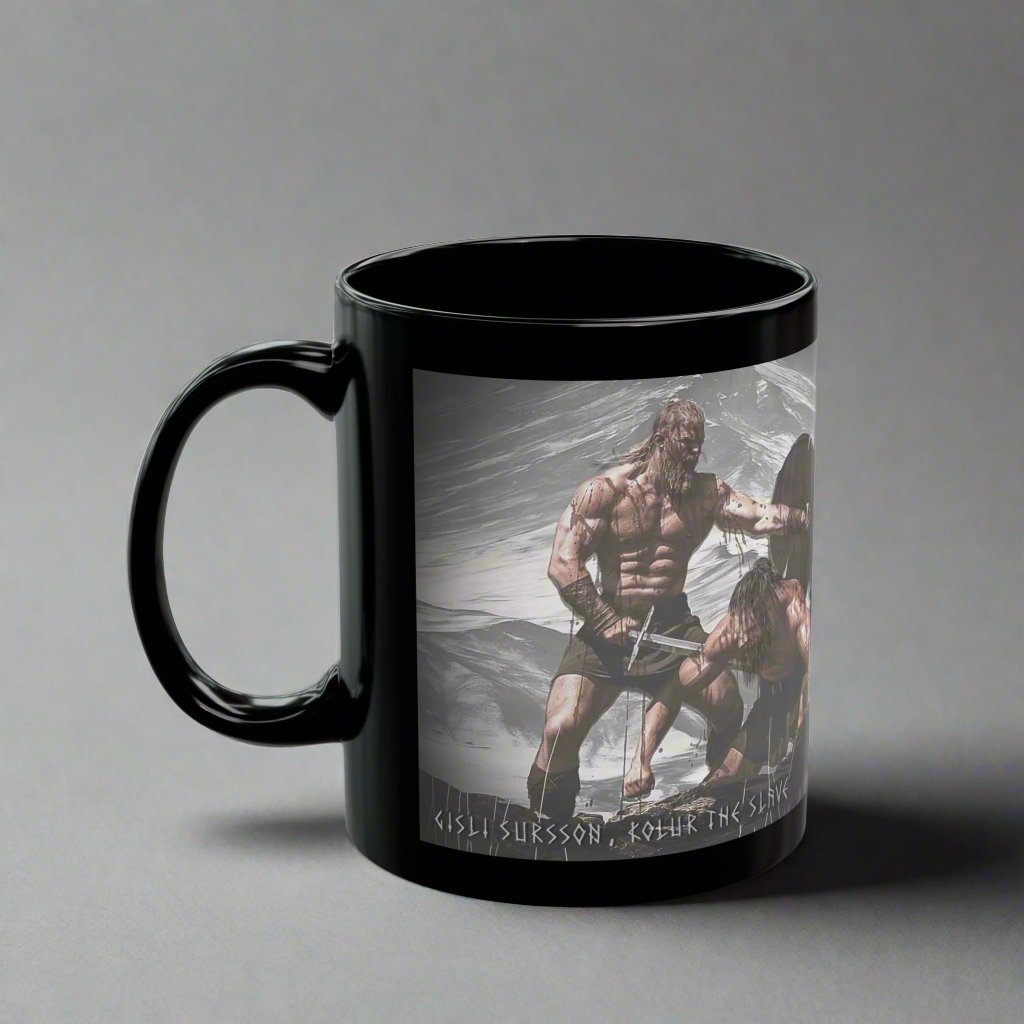 Gisli Sursson & Kolur The Slave - Black Mug - 11oz/330ml & 15oz/440ml