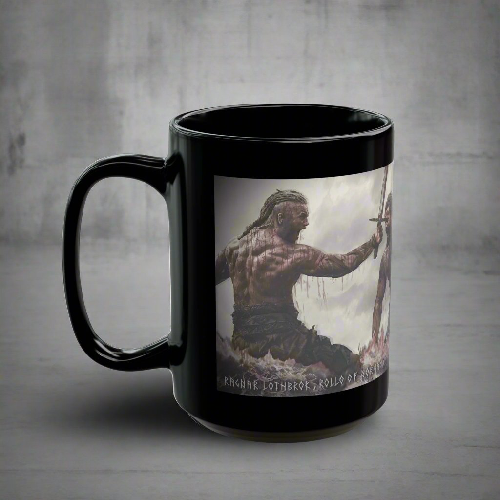 Ragnar Lothbrok & Rollo Of Normandy - Black Mug - 11oz/330ml & 15oz/440ml