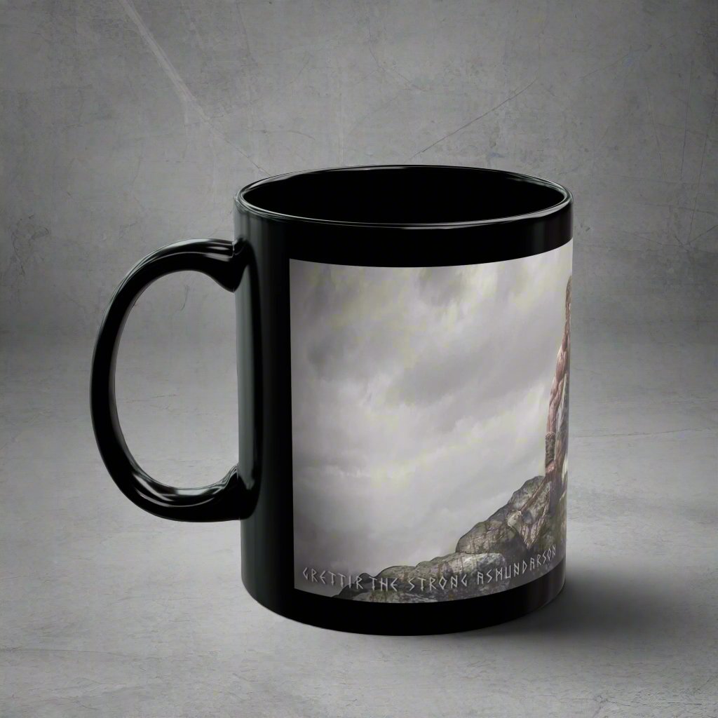 Grettir The Strong Asmundarson - Black Mug - 11oz/330ml & 15oz/440ml