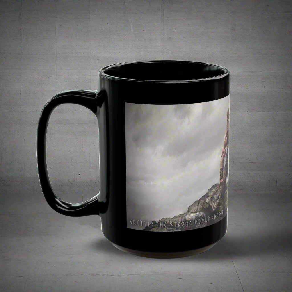 Grettir The Strong Asmundarson - Black Mug - 11oz/330ml & 15oz/440ml