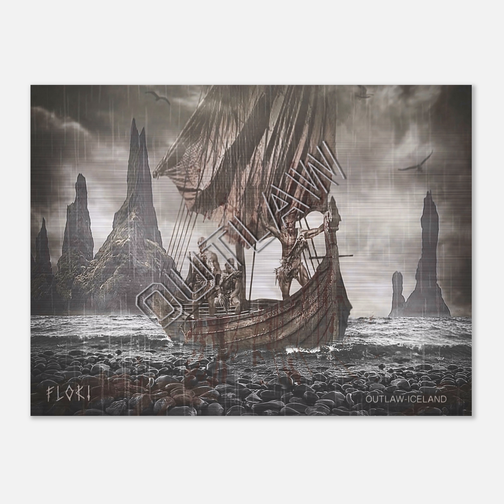 Floki - Brushed Aluminum Print