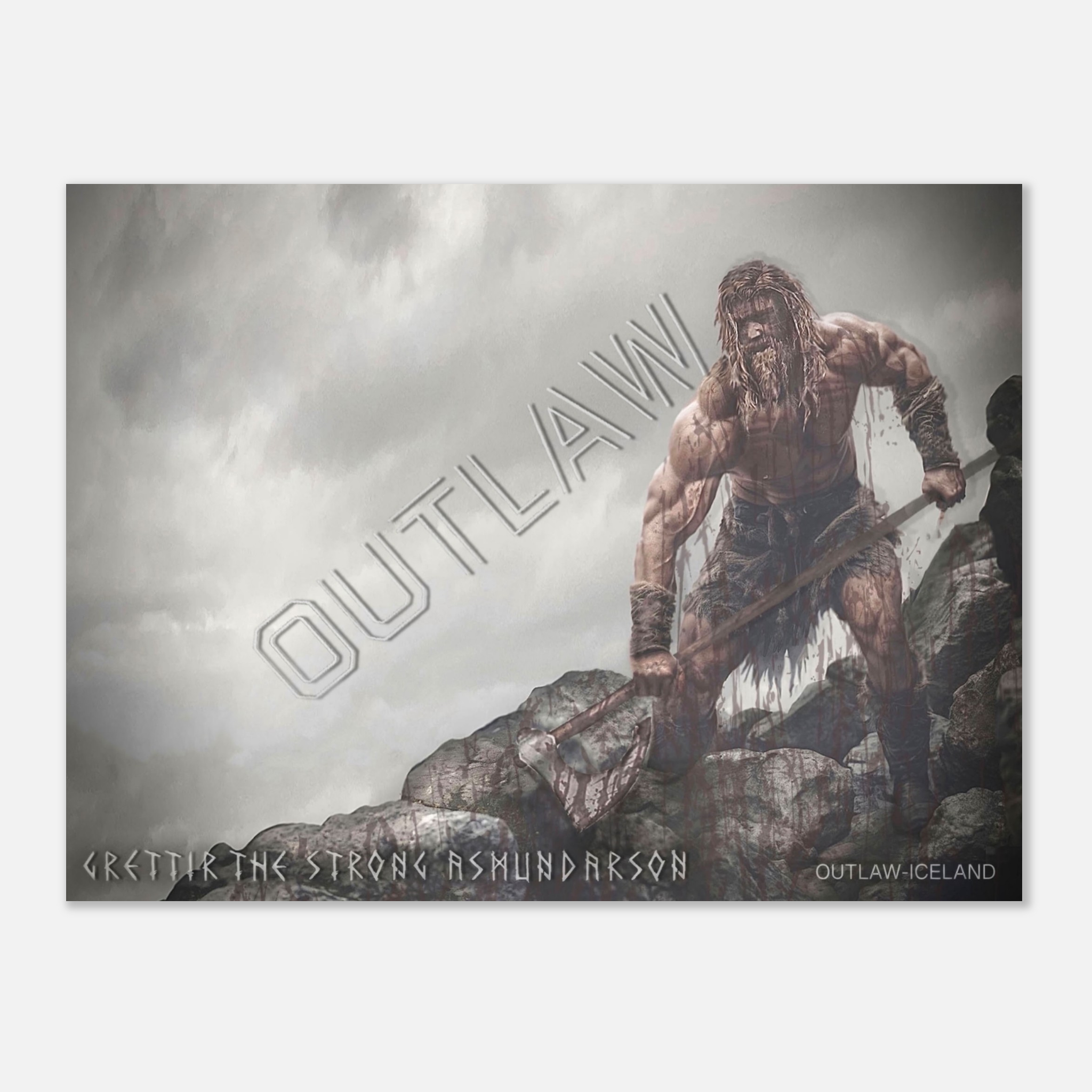 Grettir The Strong Asmundarson - Aluminum Print