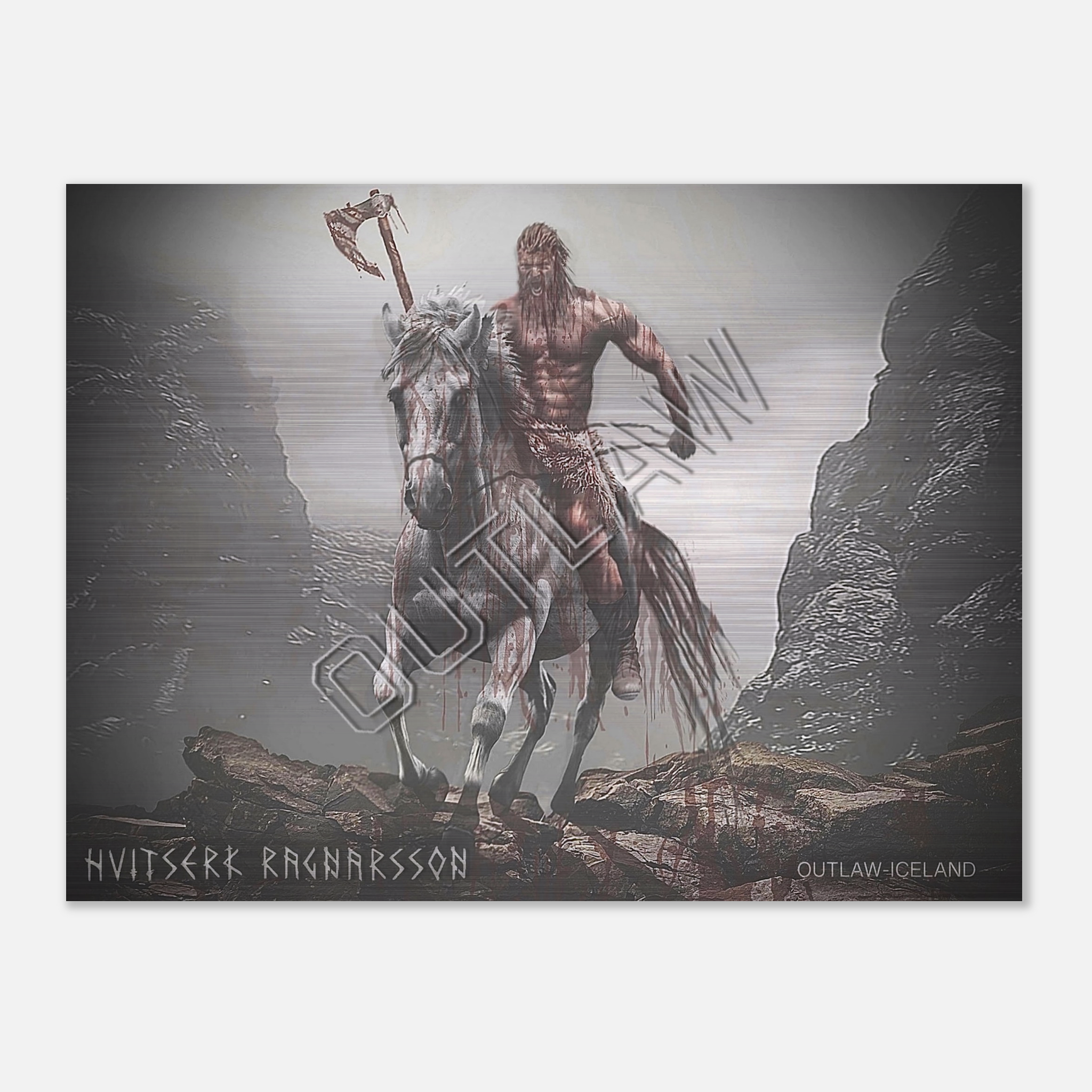 Hvitserk Ragnarsson - Brushed Aluminum Print