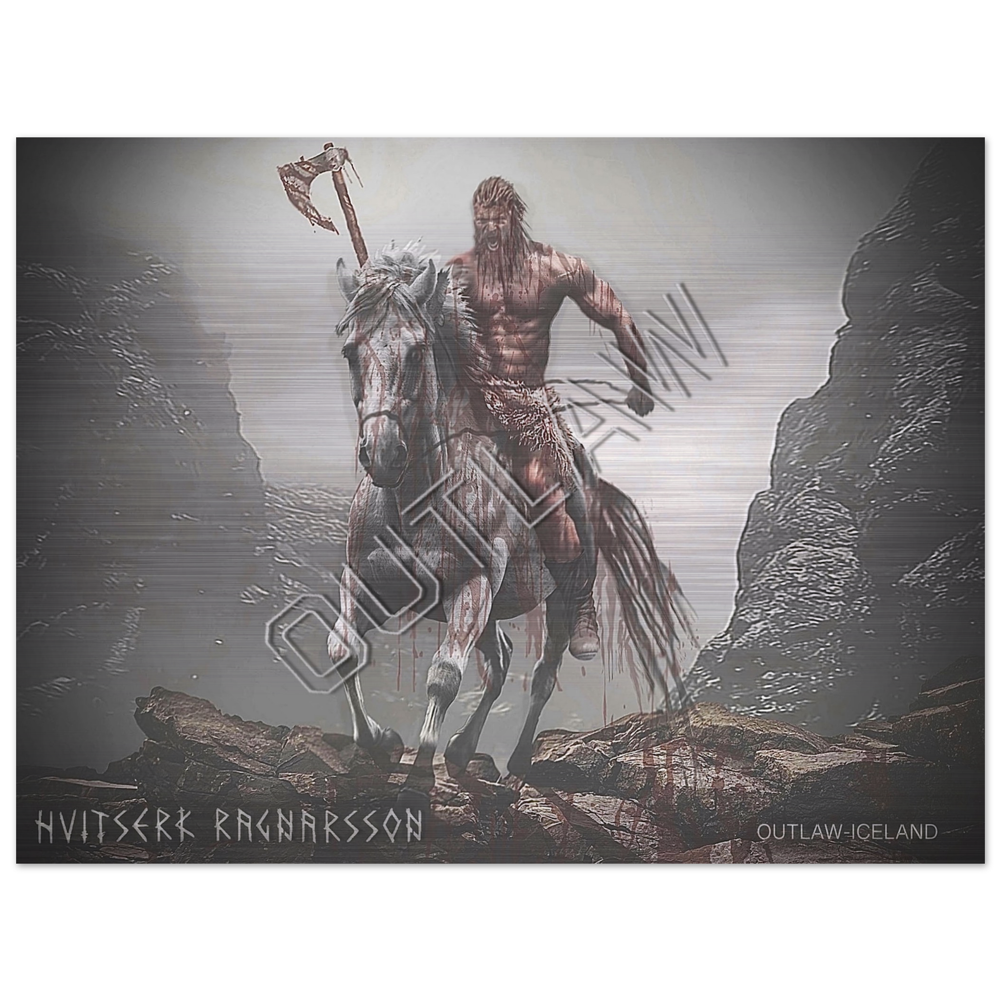 Hvitserk Ragnarsson - Brushed Aluminum Print