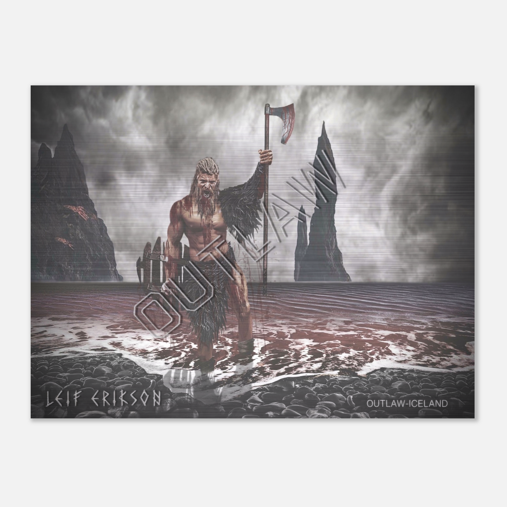 Leif Erikson - Brushed Aluminum Print