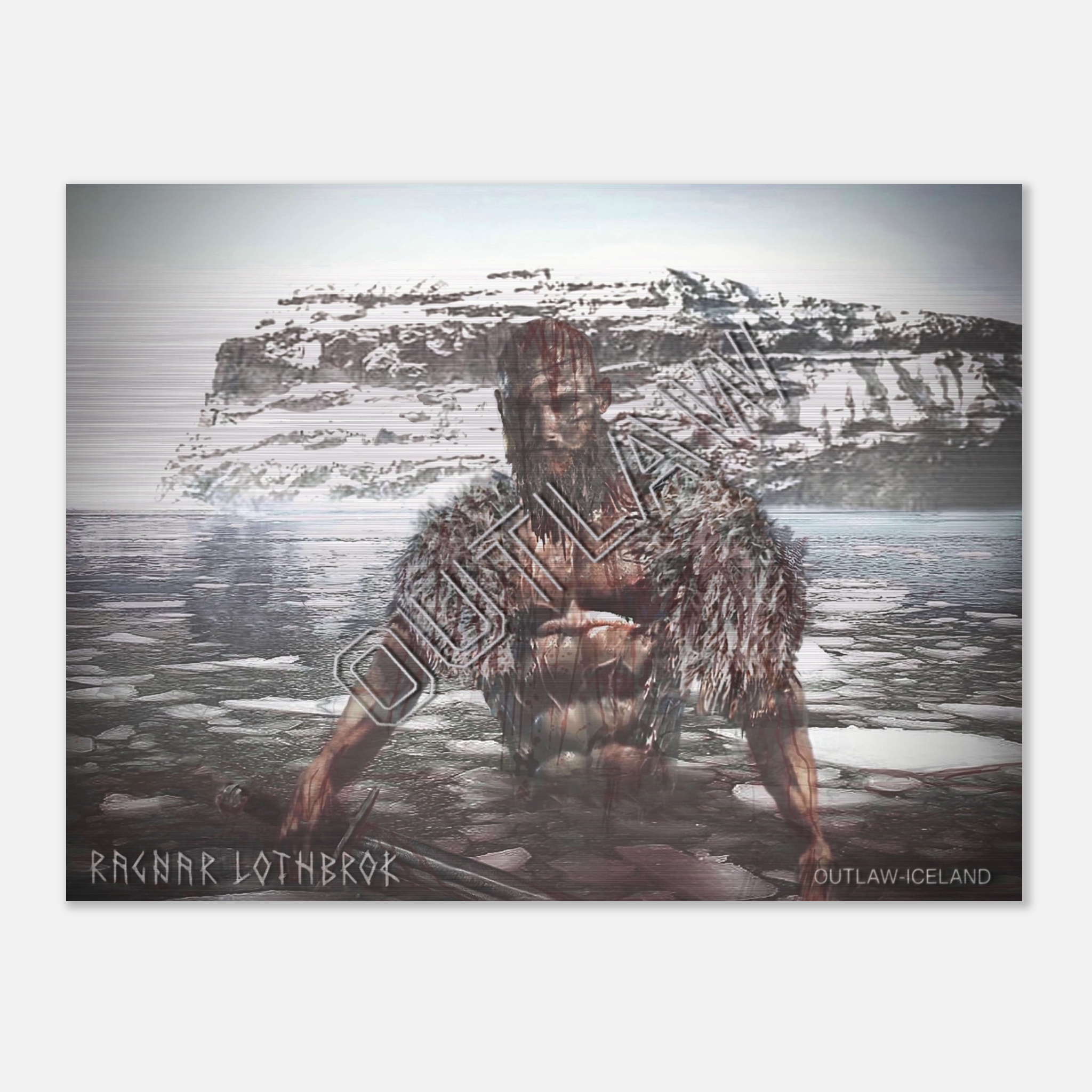 Ragnar Lothbrok - Brushed Aluminum Print