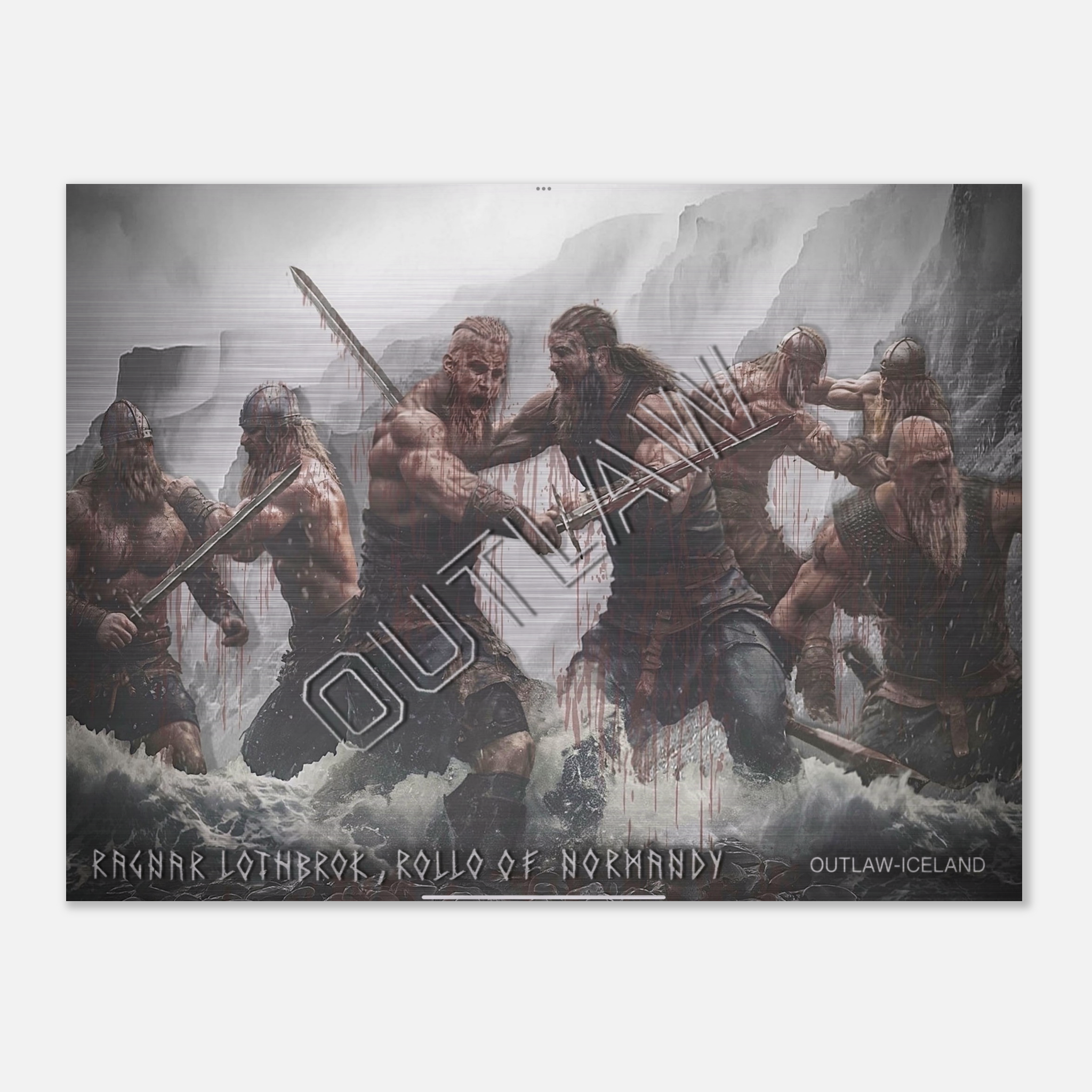 Ragnar Lothbrok & Rollo of Normandy - Brushed Aluminum Print