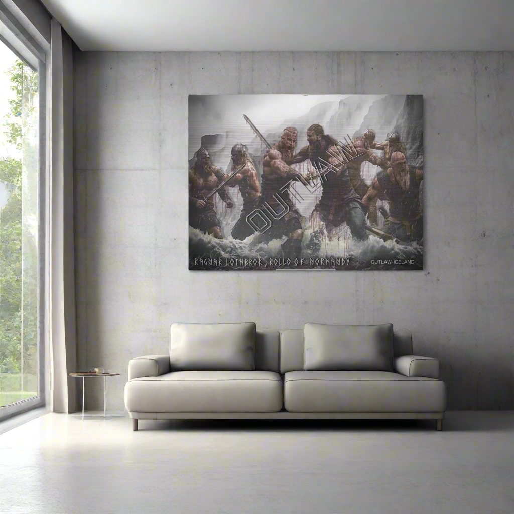 Ragnar Lothbrok & Rollo of Normandy - Brushed Aluminum Print