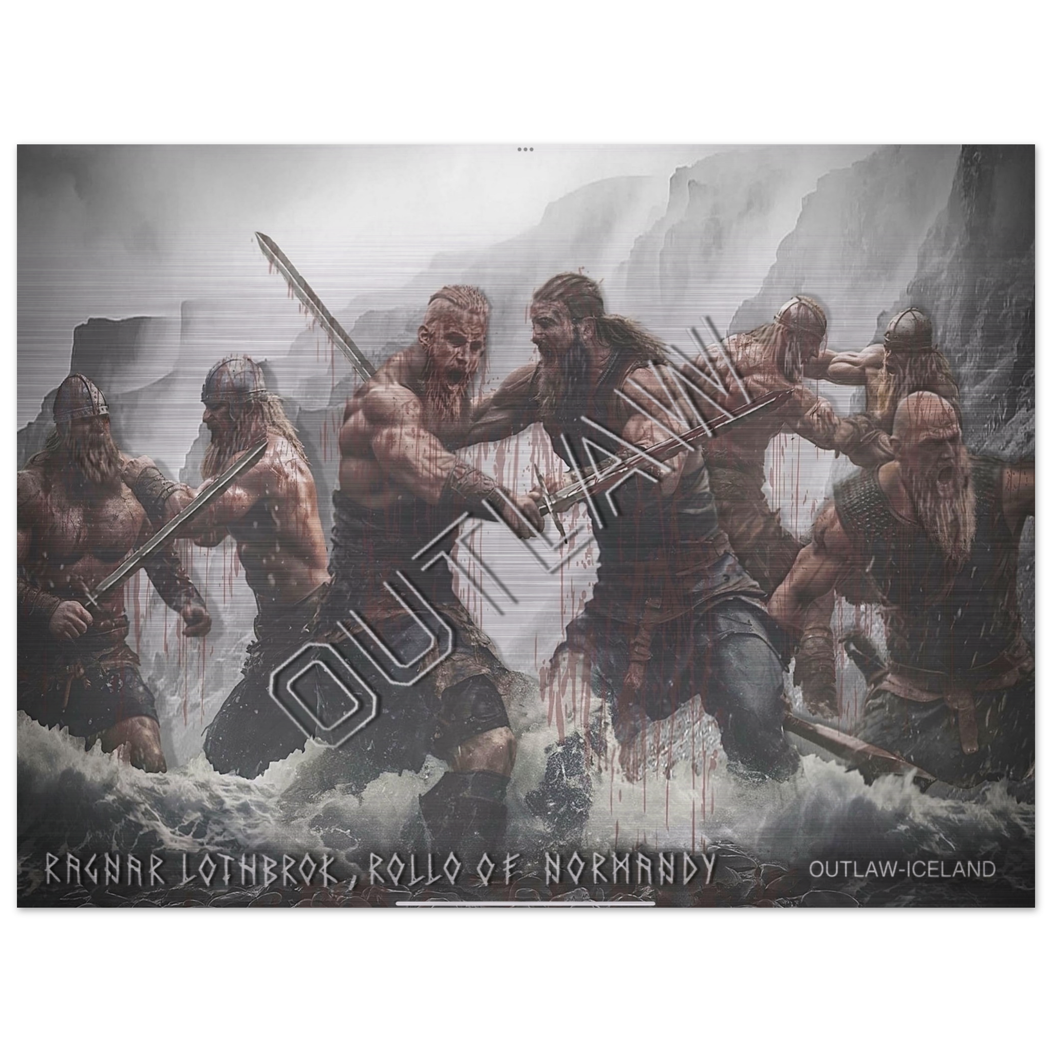 Ragnar Lothbrok & Rollo of Normandy - Brushed Aluminum Print