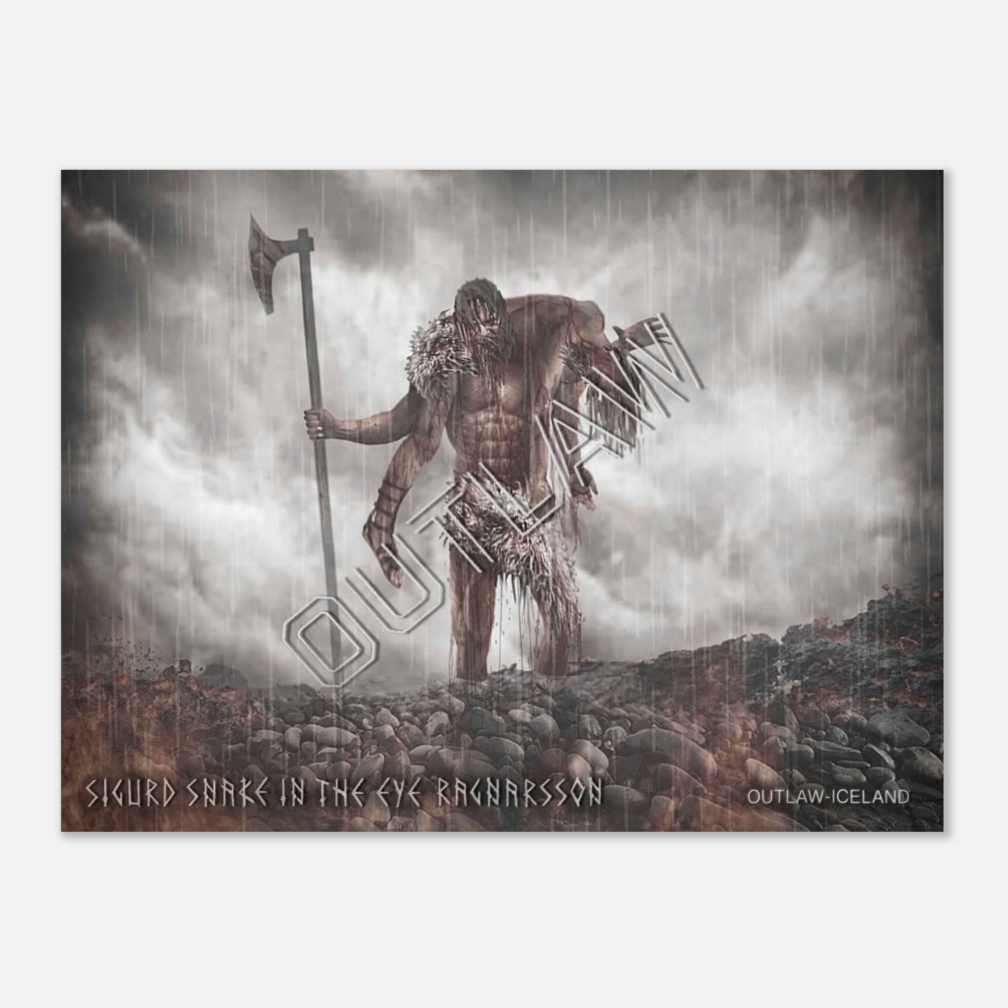 Sigurd Snake in The Eye Ragnarsson - Aluminum Print