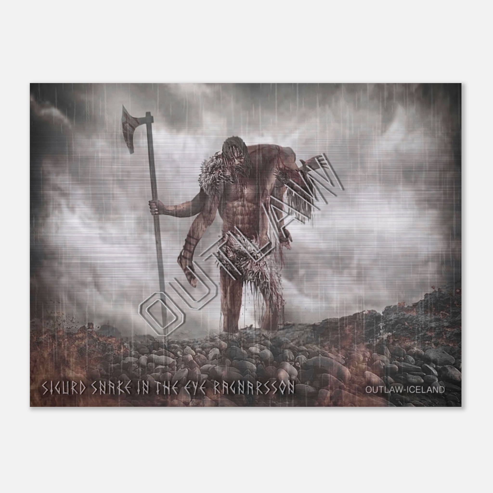 Sigurd Snake in The Eye Ragnarsson - Brushed Aluminum Print