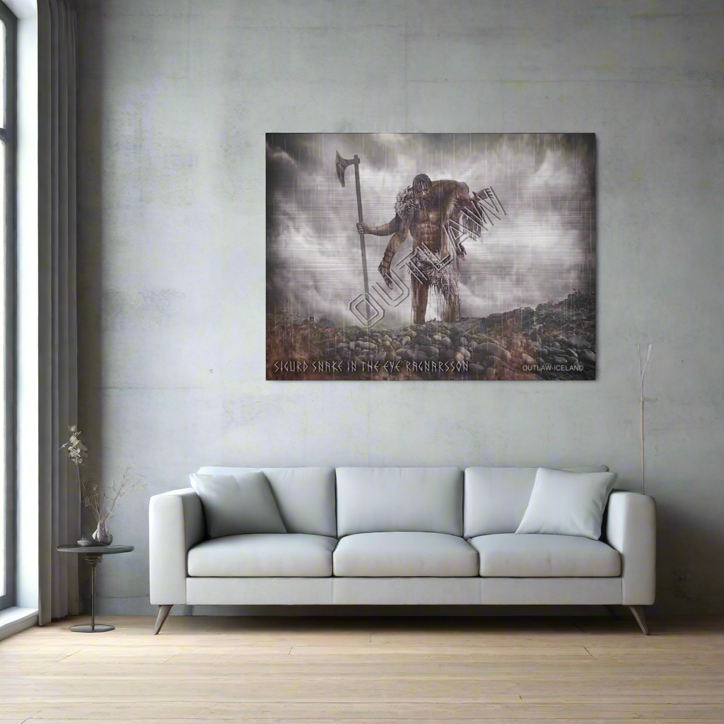 Sigurd Snake in The Eye Ragnarsson - Brushed Aluminum Print